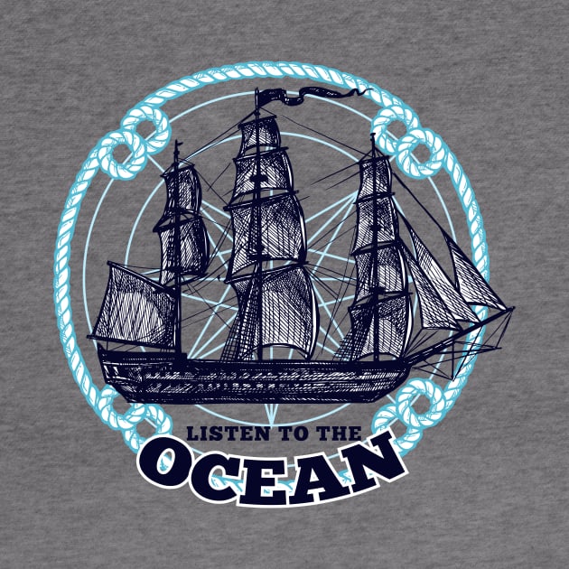 'Listen To The Ocean' Ocean Conservation Shirt by ourwackyhome